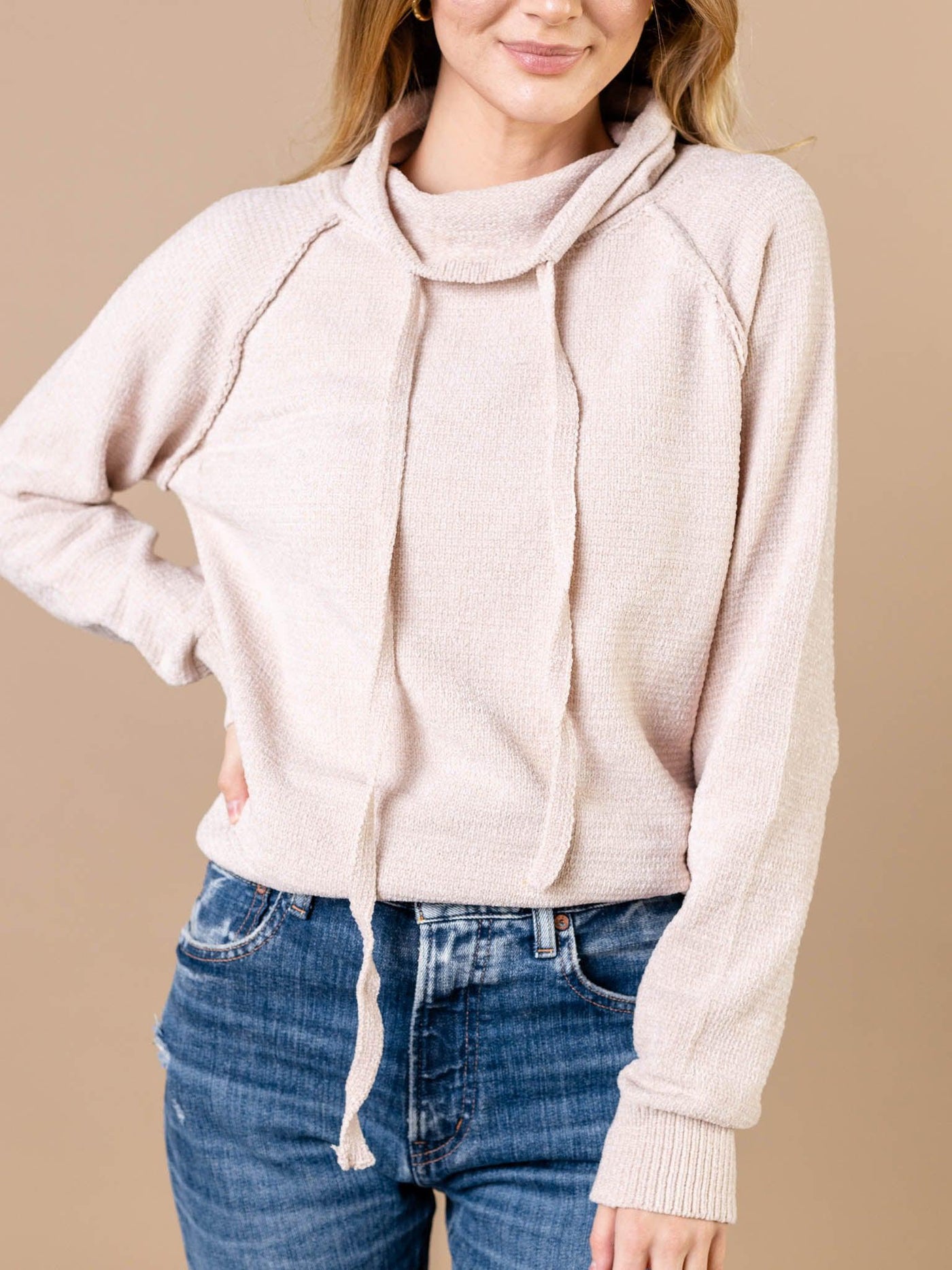 cropped raglan sweater