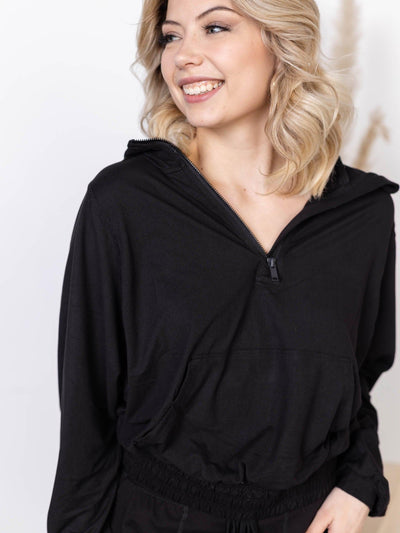 athleisure black hoodie