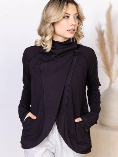 cowl neck jacket