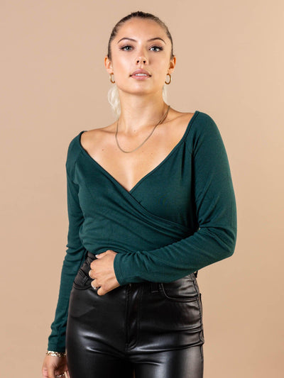 wrap v-neck top