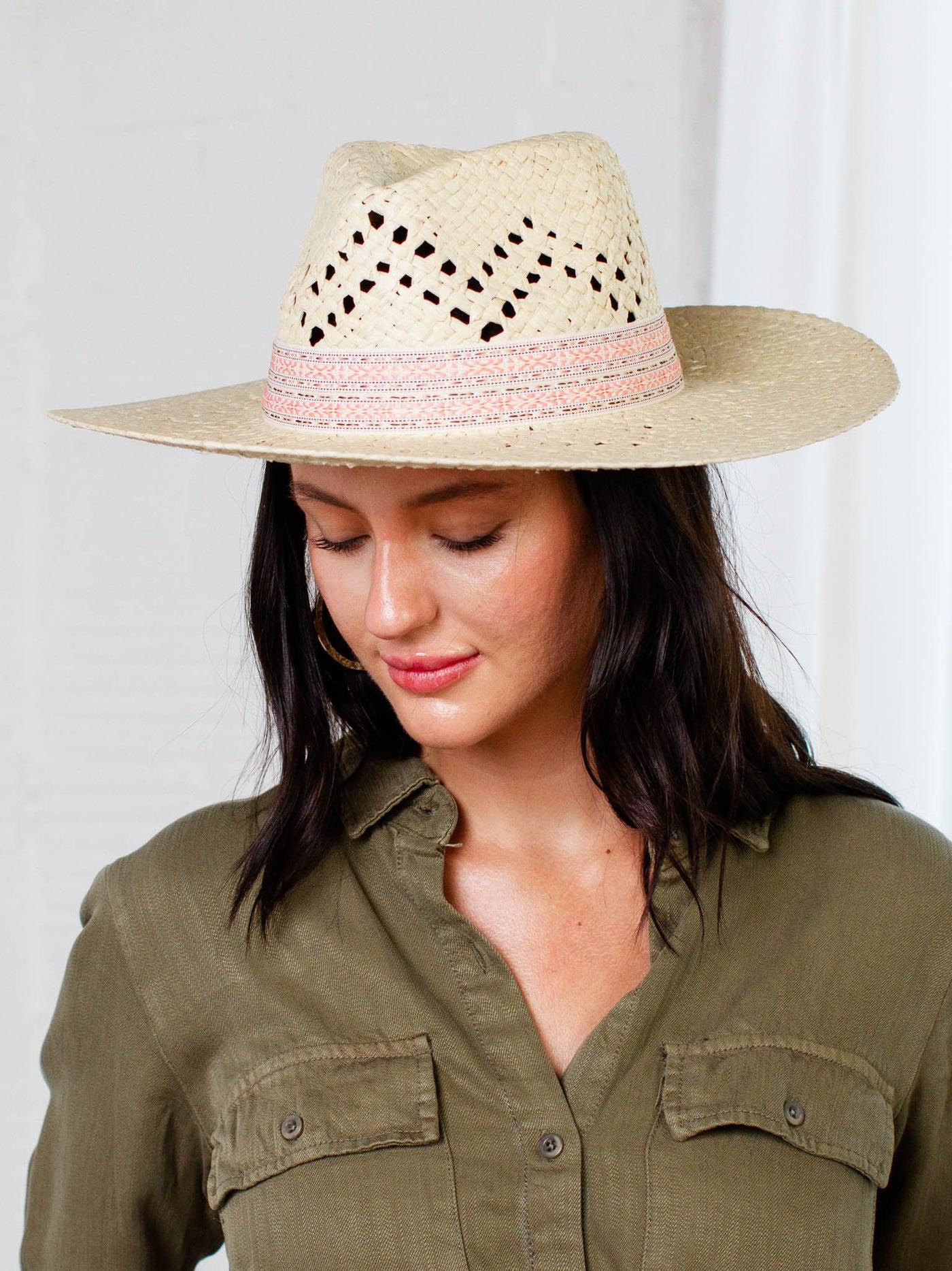 banded straw hat