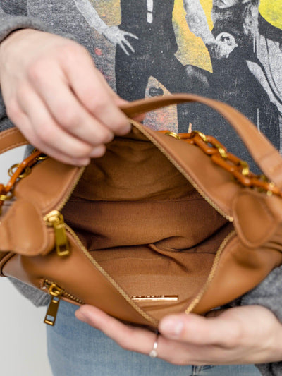 chain link strap shoulder bag