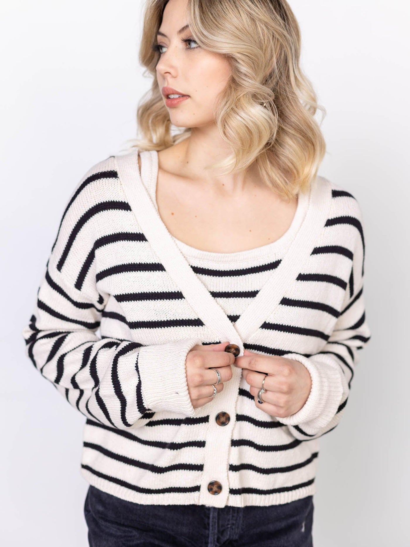 button front cardigan