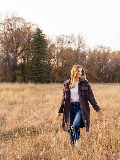 textured oversized shacket