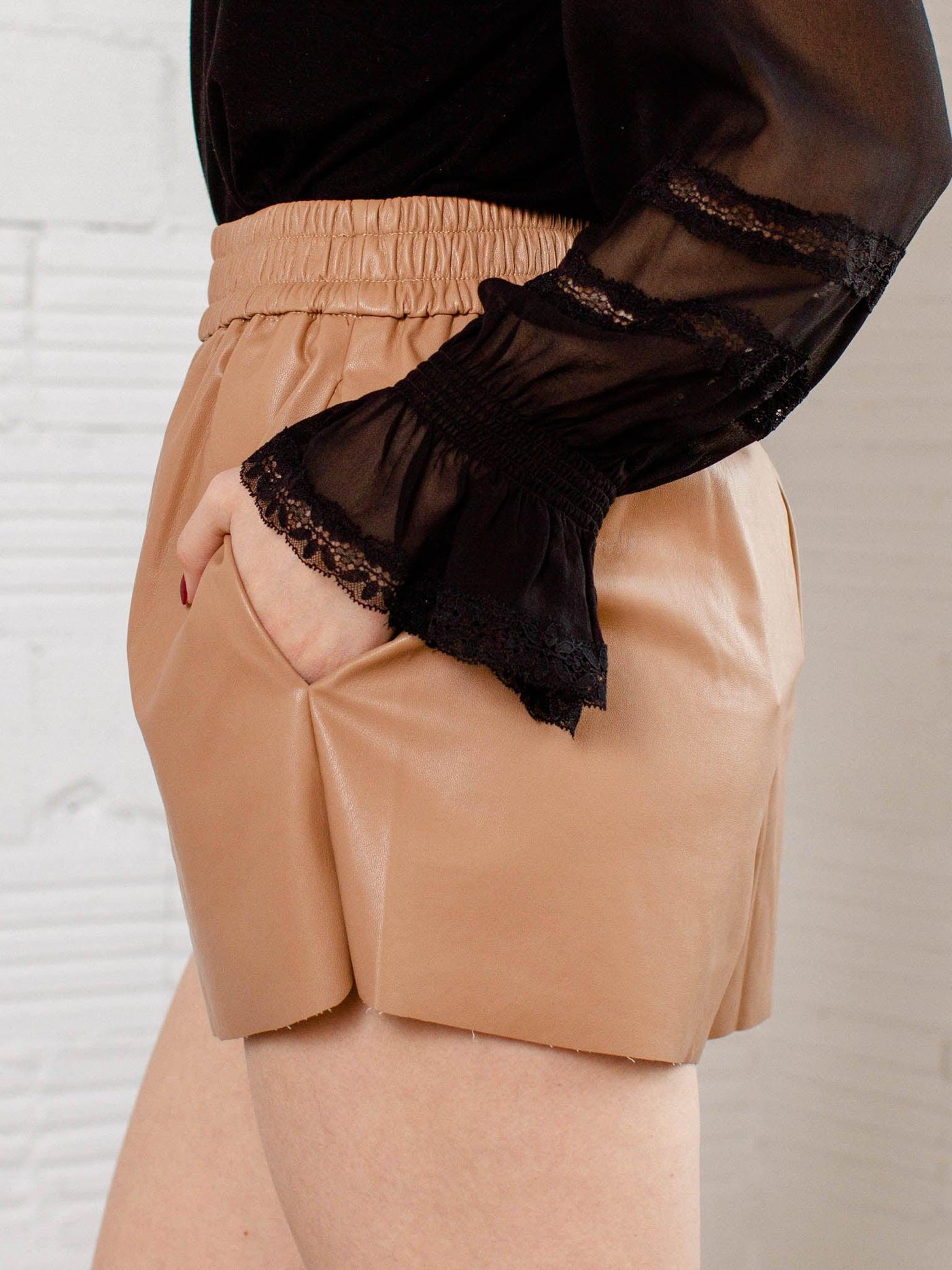 faux leather shorts