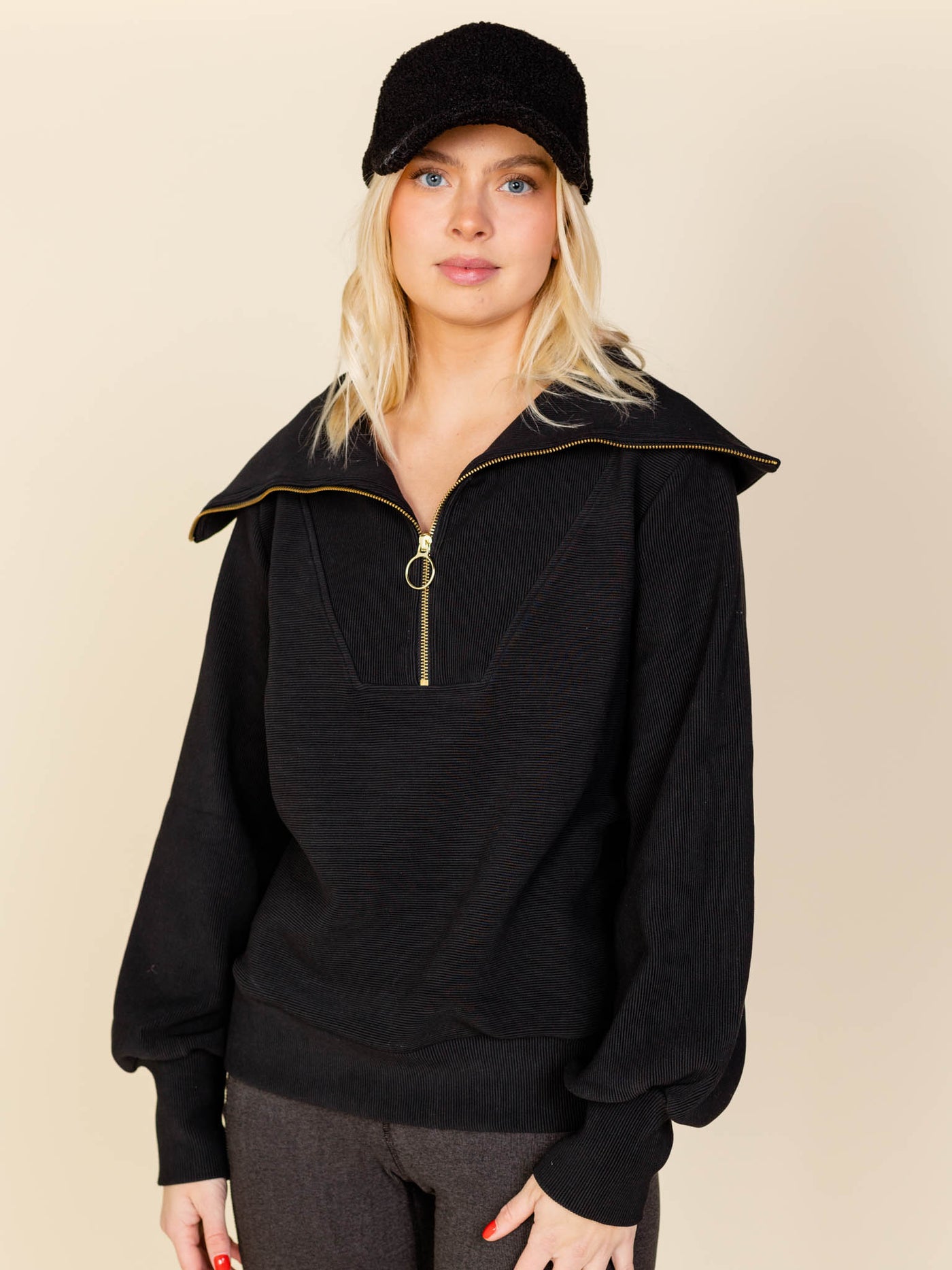 black varley vine half zip