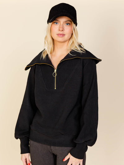 black varley vine half zip