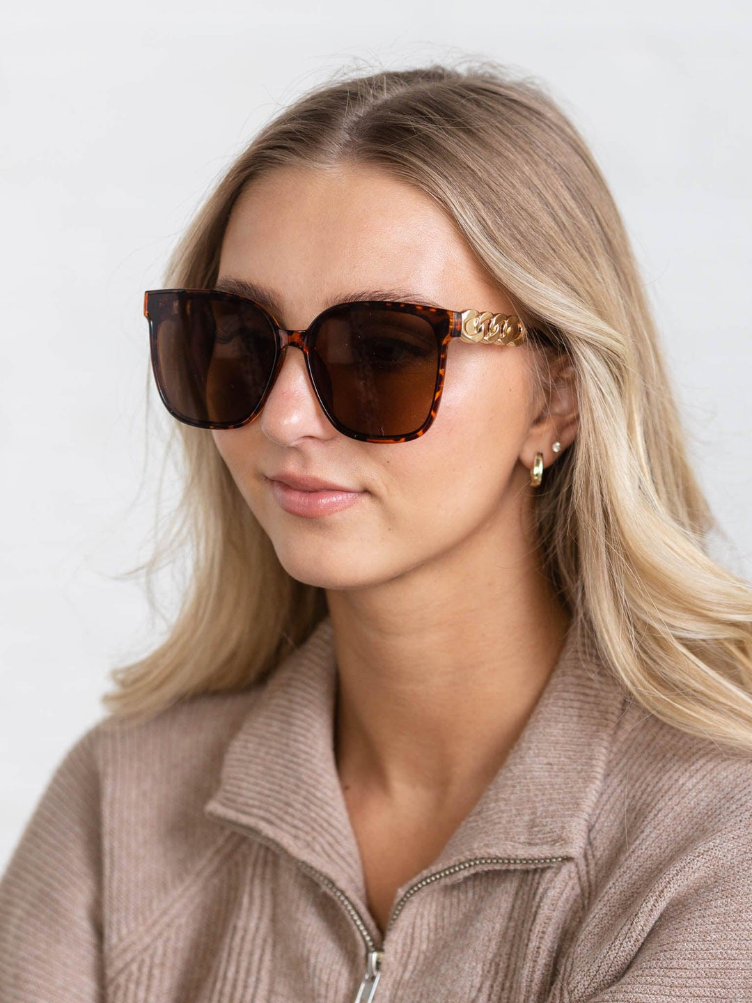 oversized side metal sunglasses