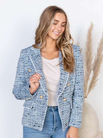 blue tweed jacket