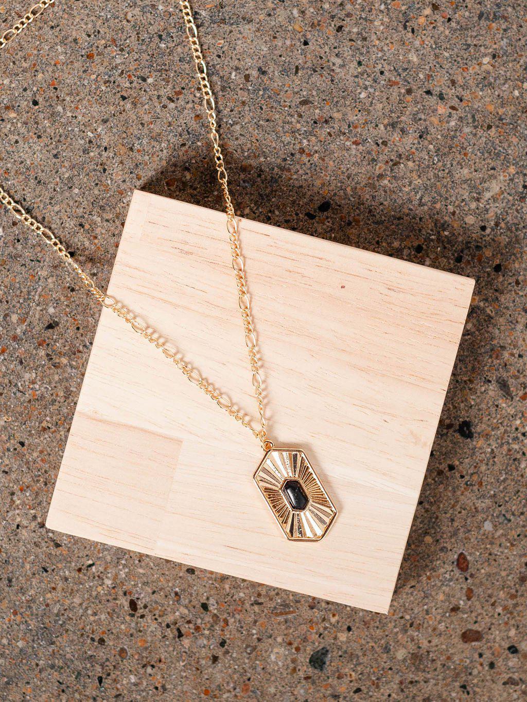 black stone necklace