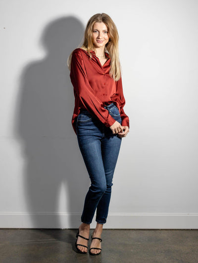 silky button down top