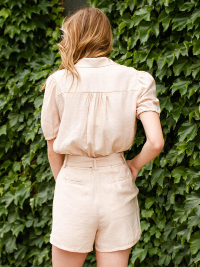 puff sleeve dressy romper
