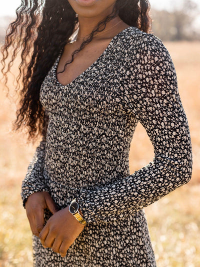 floral v-neck dress