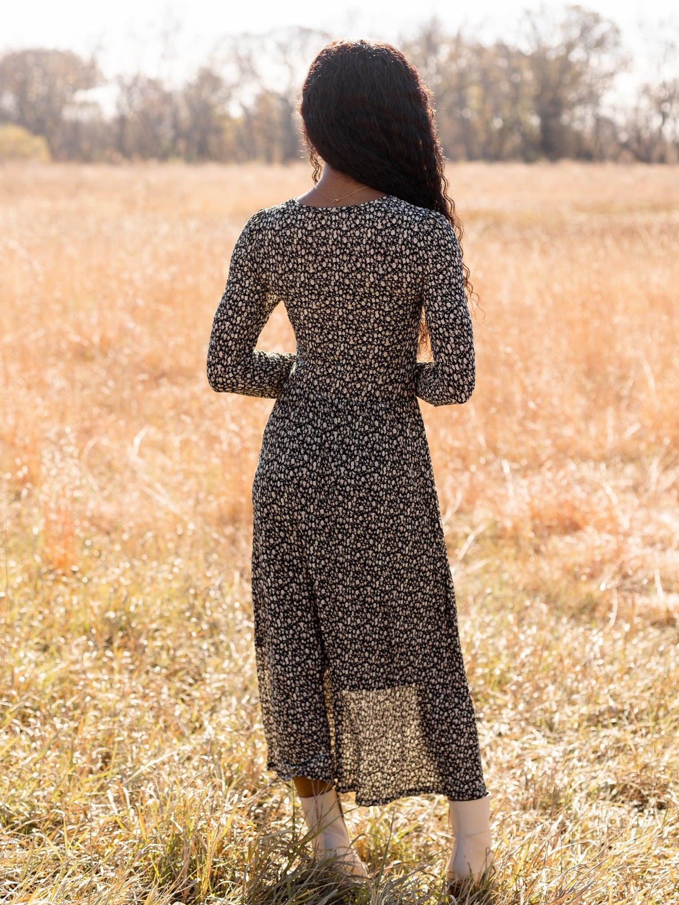 printed v0neck dress