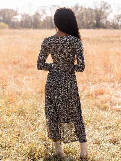 printed v0neck dress