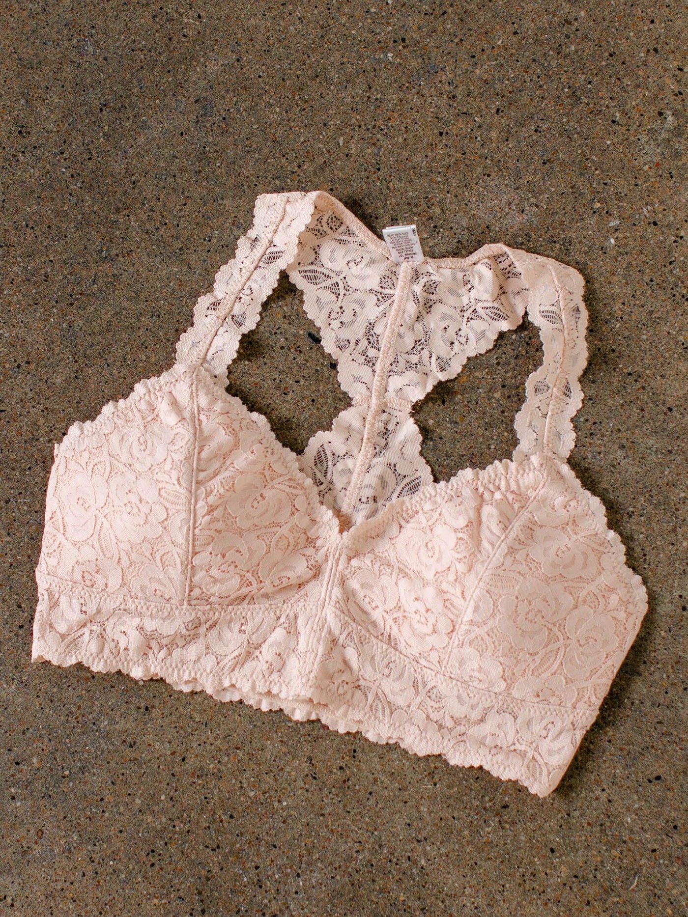 neutral lace bralette