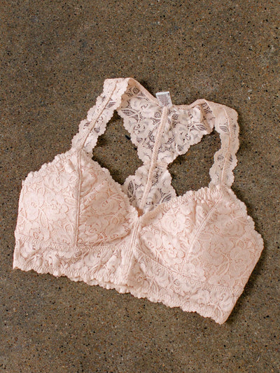 neutral lace bralette