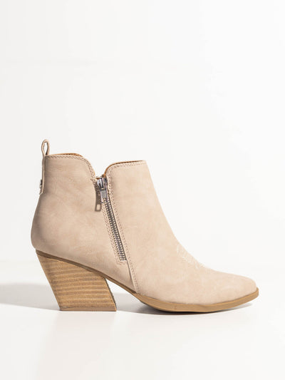 embroidered western bootie