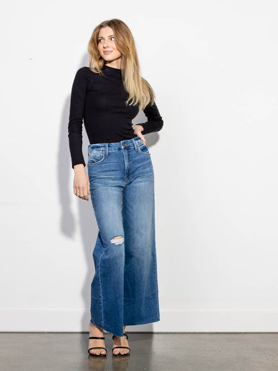 wide leg flare denim