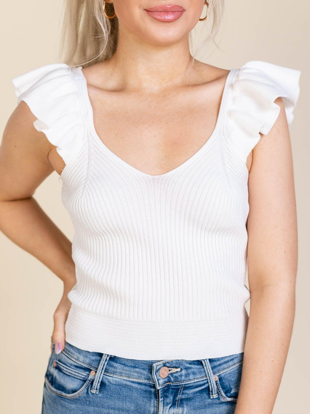 slim fitting ribbed top