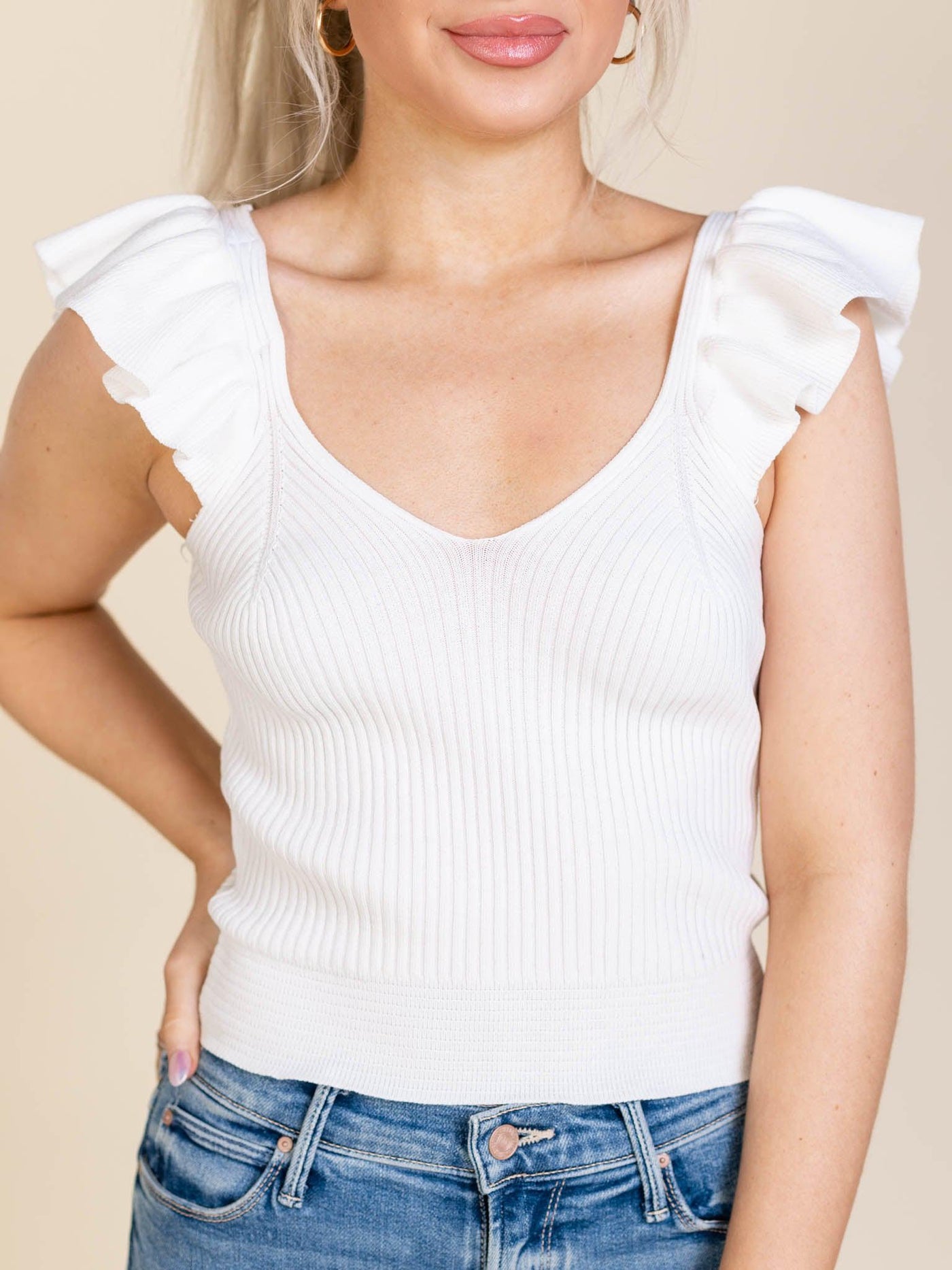 slim fitting ribbed top