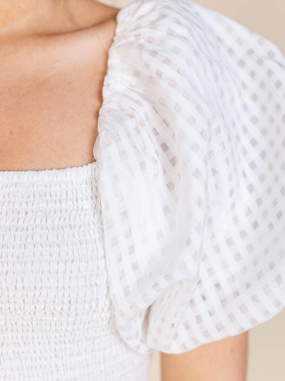 puff sleeve white top
