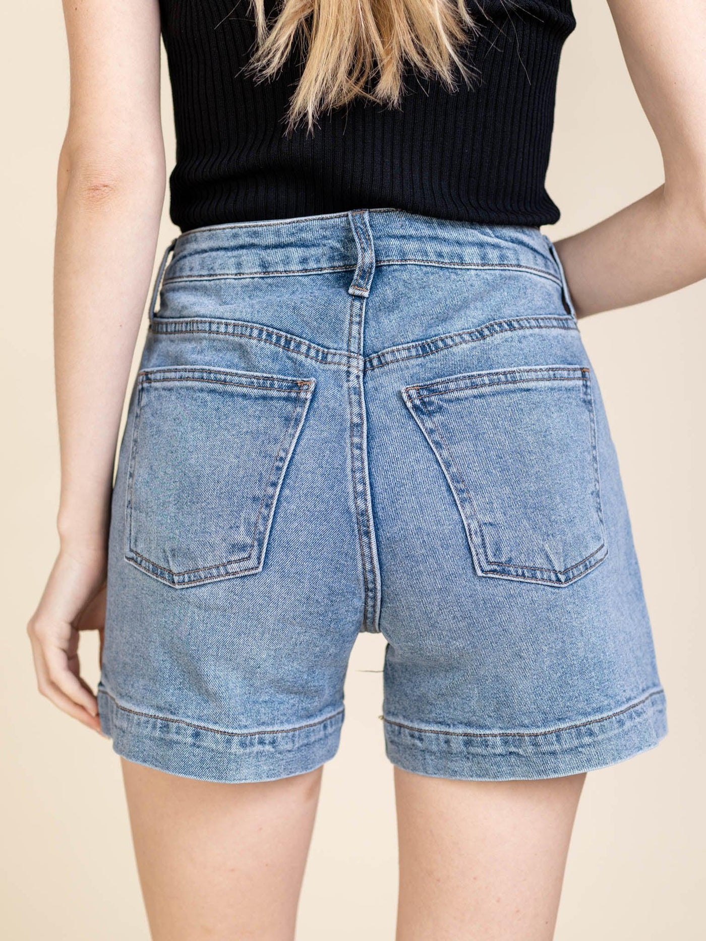 long inseam denim shorts