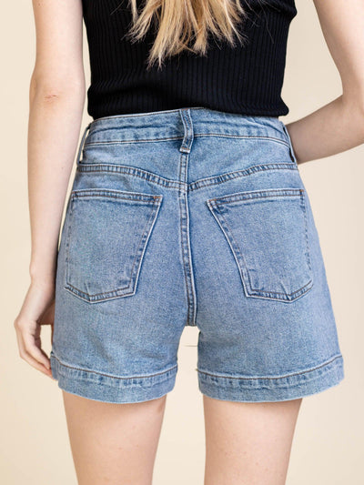 long inseam denim shorts