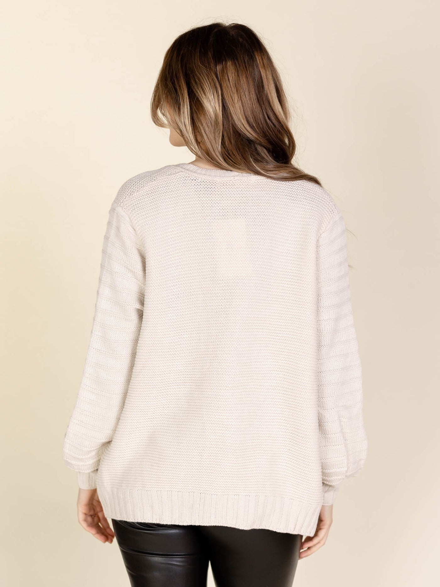 textured sleeve cardigan
