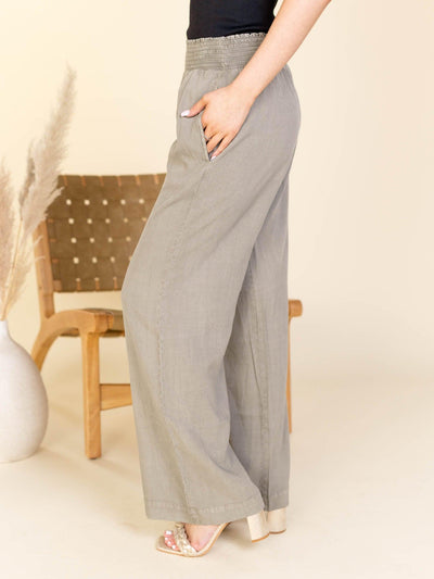 woven wide leg pants