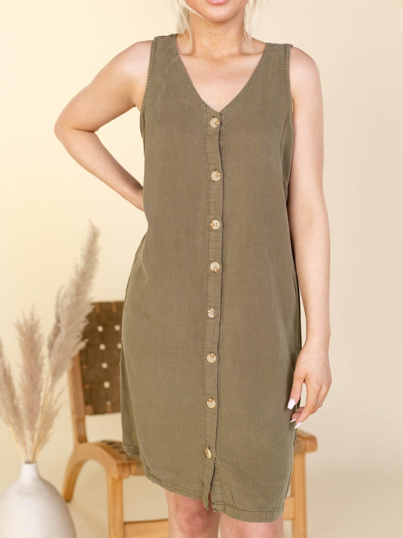 utility button dress