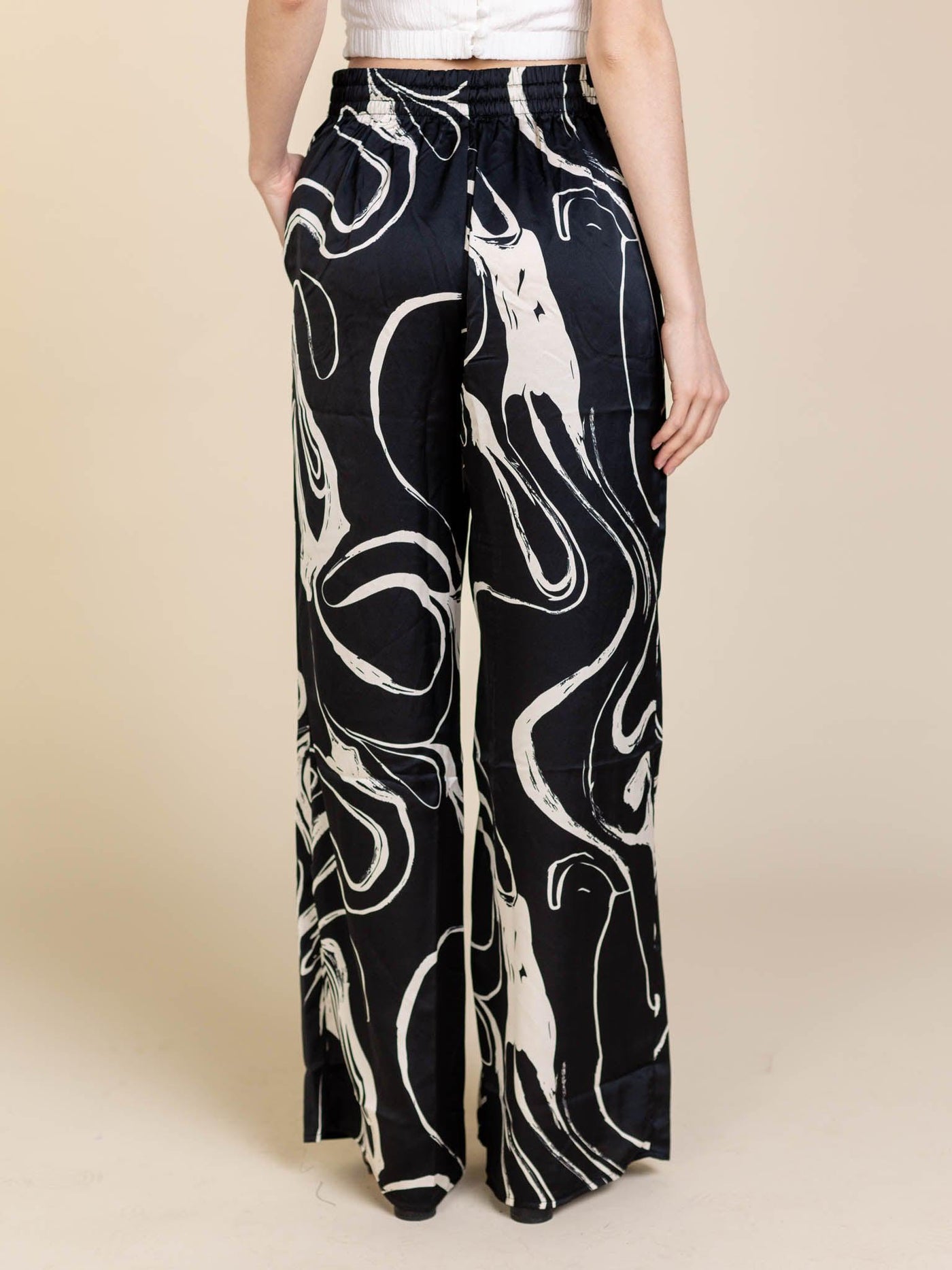 satin pull on pants