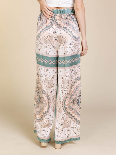 printed wide leg pants