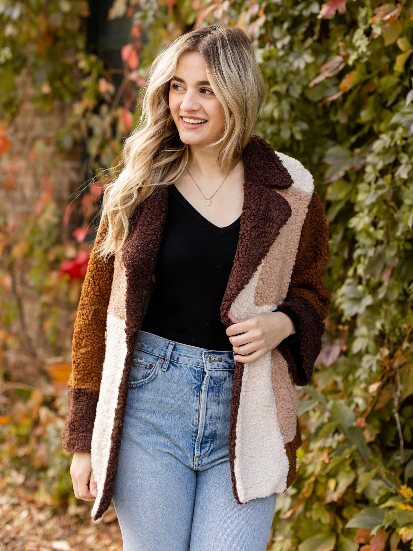 sherpa colored shacket