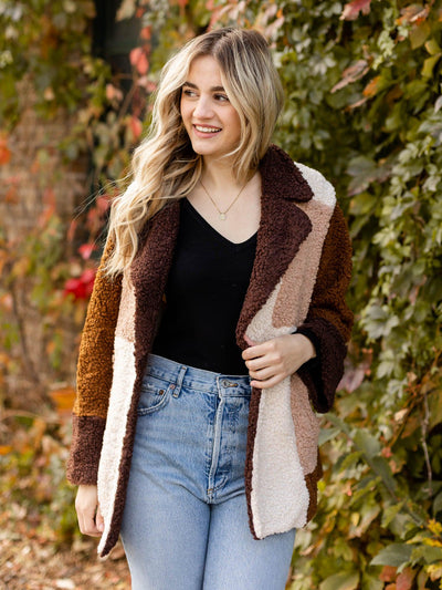 sherpa colored shacket
