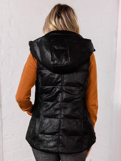 black puffy vest