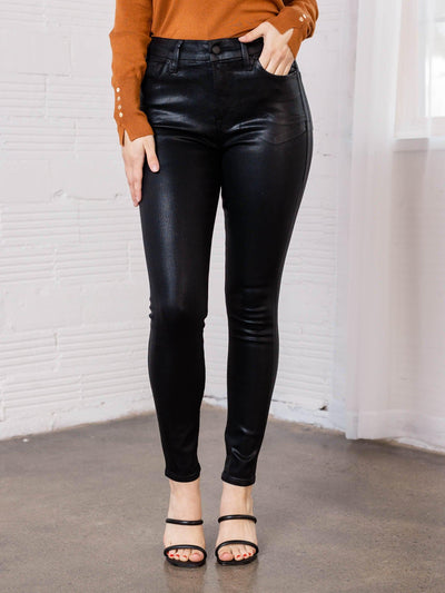 coated black pant