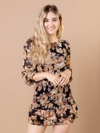 long sleeve floral dress