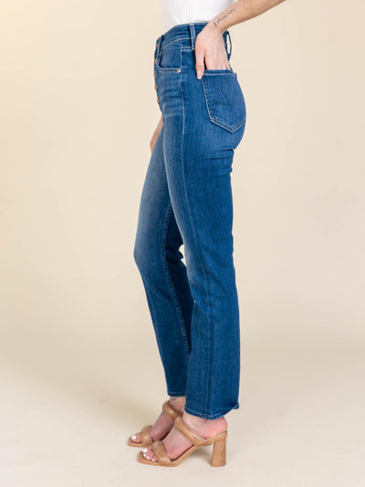 ultra high rise dark denim