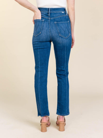 high rise exposed fly denim