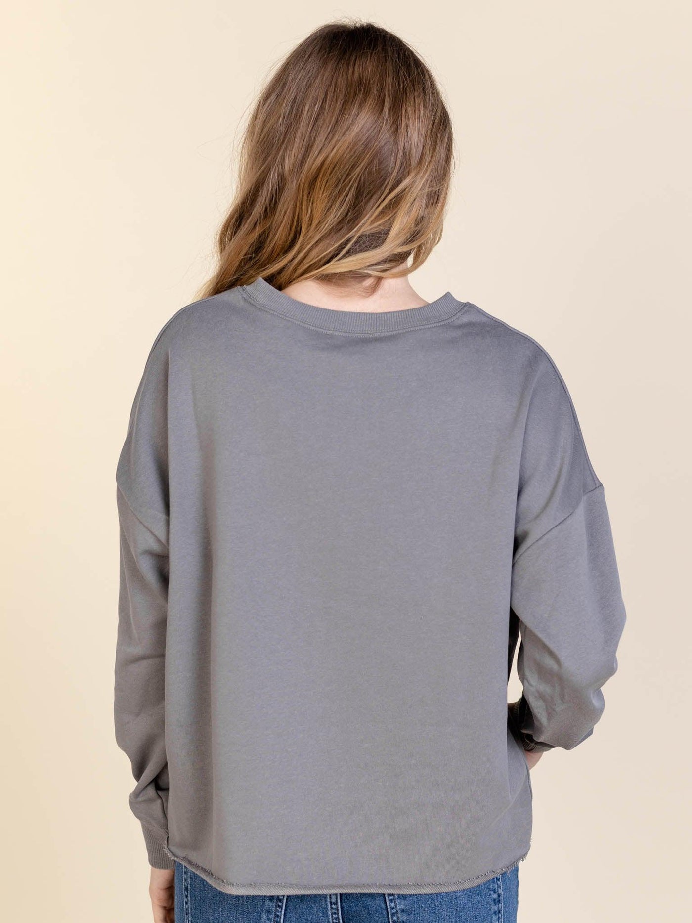 drop shoulder boxy sweater