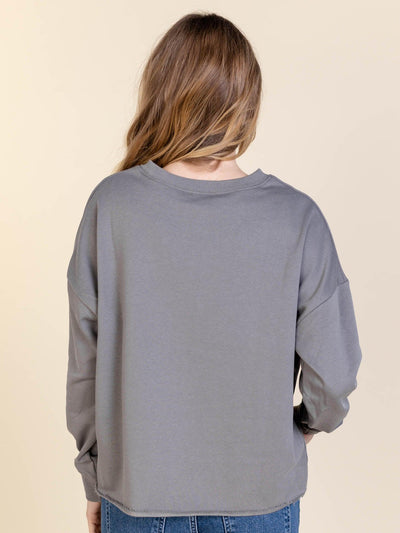 drop shoulder boxy sweater