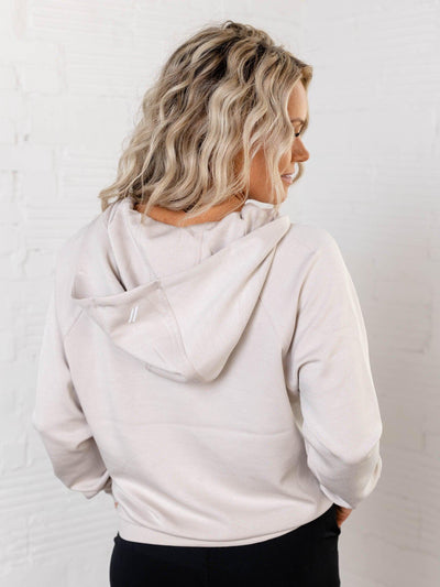 zip front hooded athleisure top
