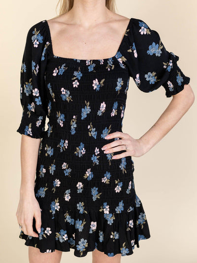 printed mini dress