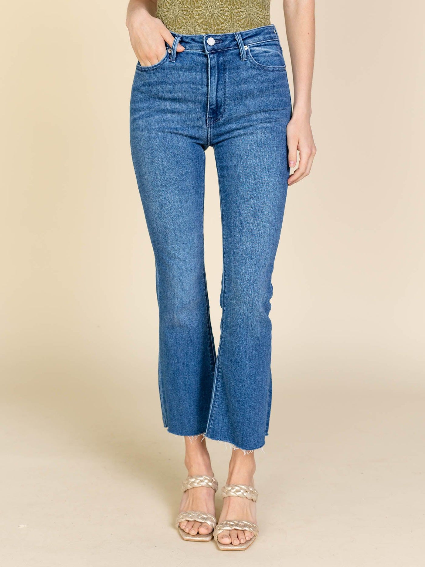 just black cropped flare