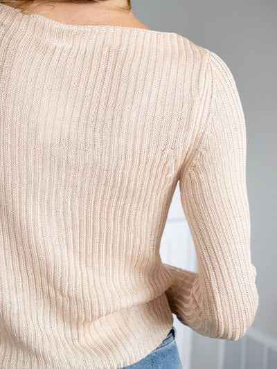 cropped taupe cardi