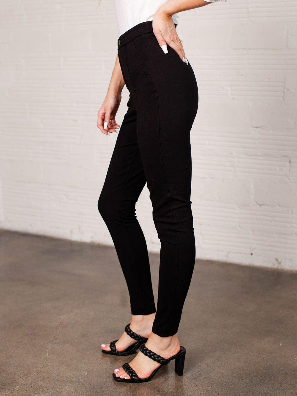 Black Tape-High Waisted Front Seam Pant - Leela and Lavender