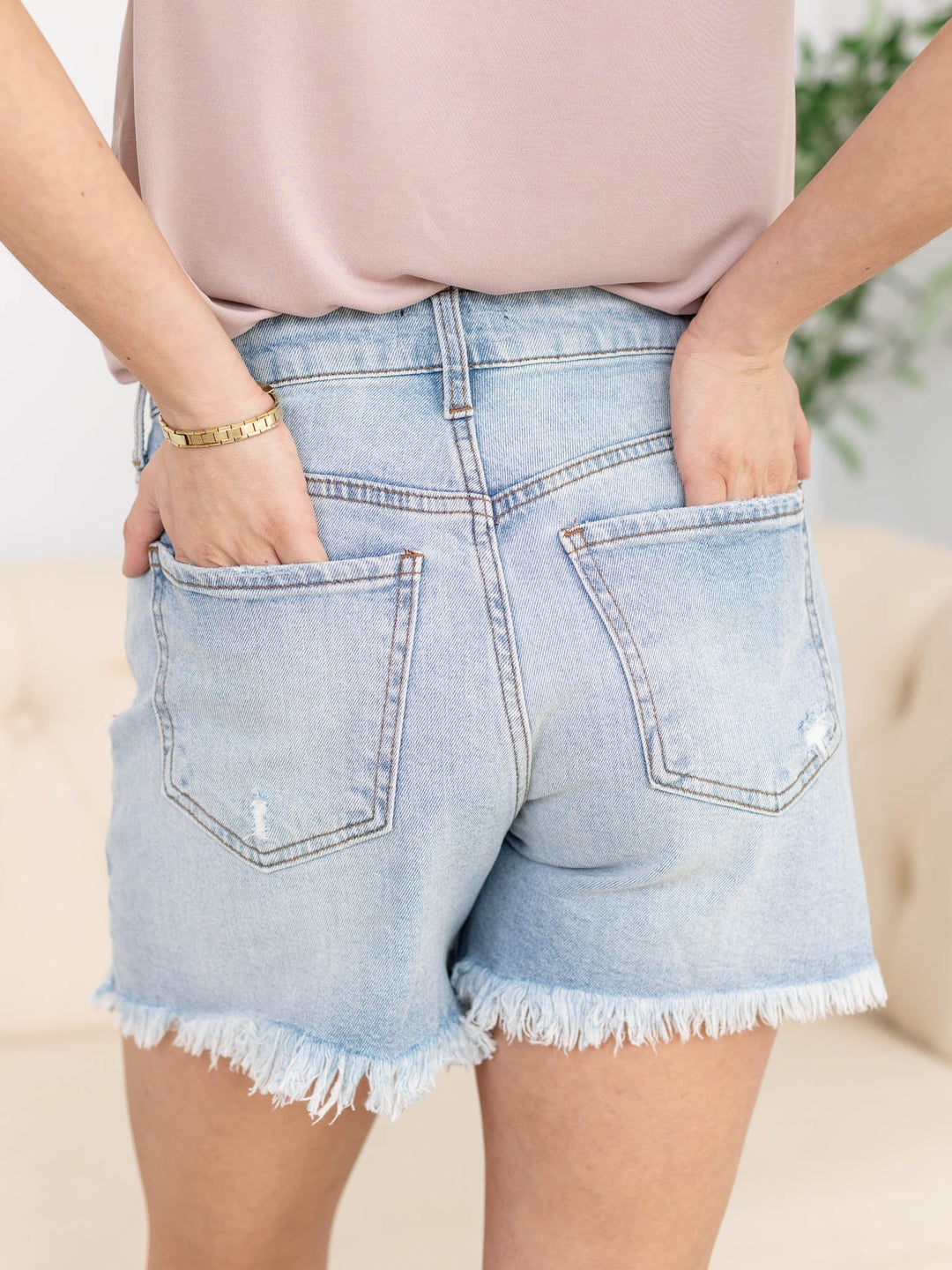 KUT Jane Full Fray Hem Long ShortDenim Shorts/Skirts
