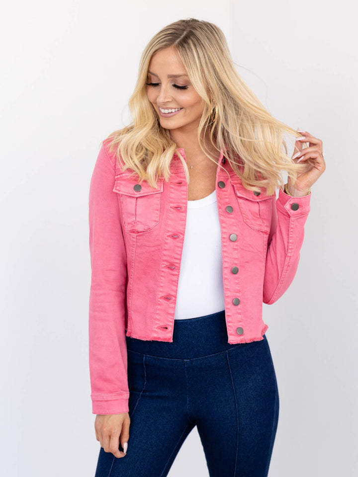 KUT Kara Plush Pink JacketDenim Outerwear