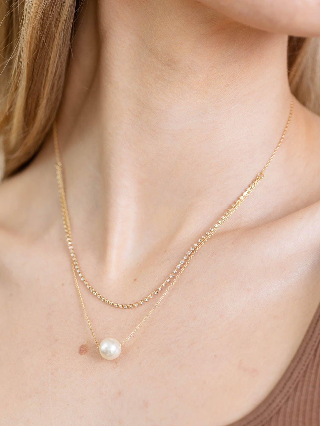 Ellison+Young-Layered Pearl & Shine Necklace - Leela and Lavender